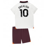 Fotbalové Dres Manchester City Jack Grealish #10 Dětské Venkovní 2023-24 Krátký Rukáv (+ trenýrky)